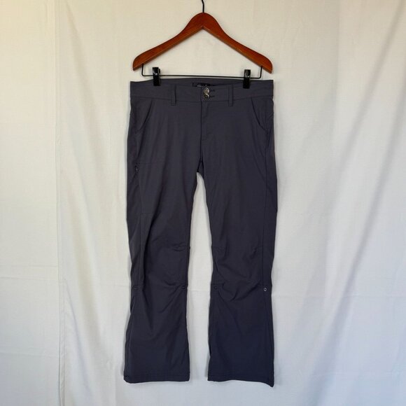 Prana Halle Slate Gray Low Rise Cross Functional Hiking Bootcut Pants Size 12 P - Picture 1 of 16